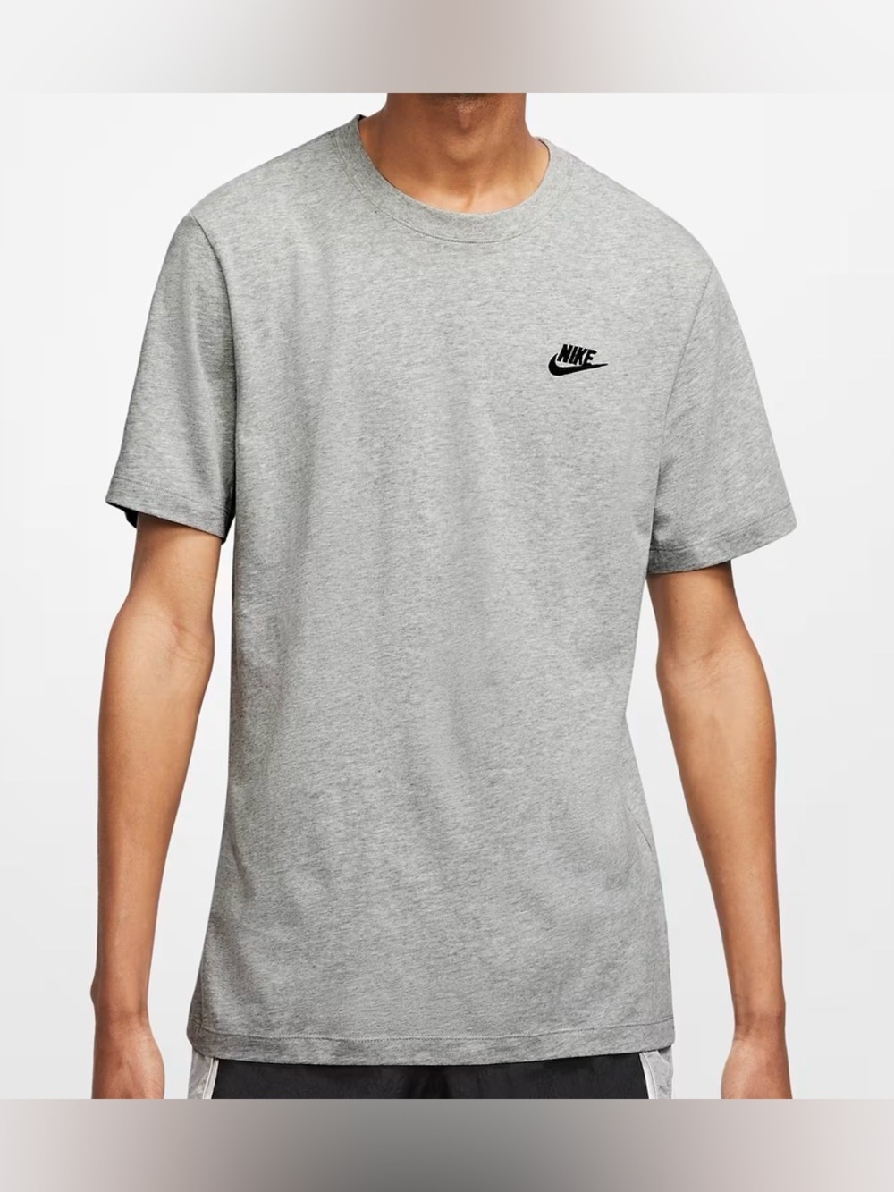 Nike Sportswear Club Essential logo heather grey tee shirt AR4997-064